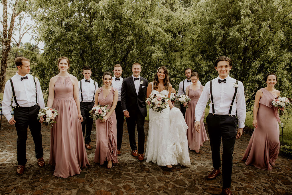 Pink Bridesmaids Dresses | Peachy Keen Coordination | Kristina Kay Photography