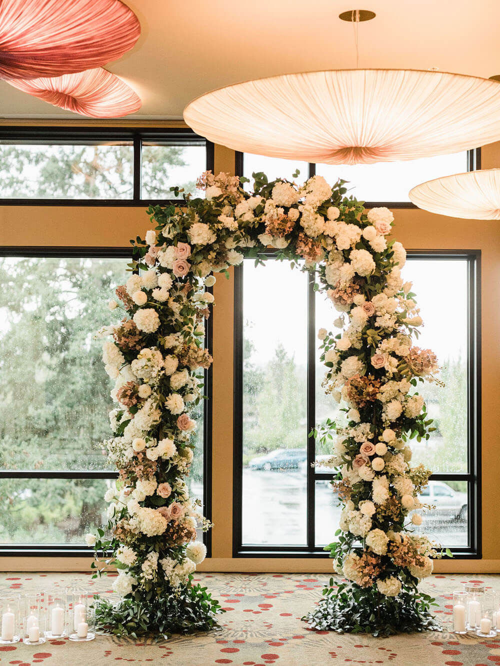 fall floral arch for wedding