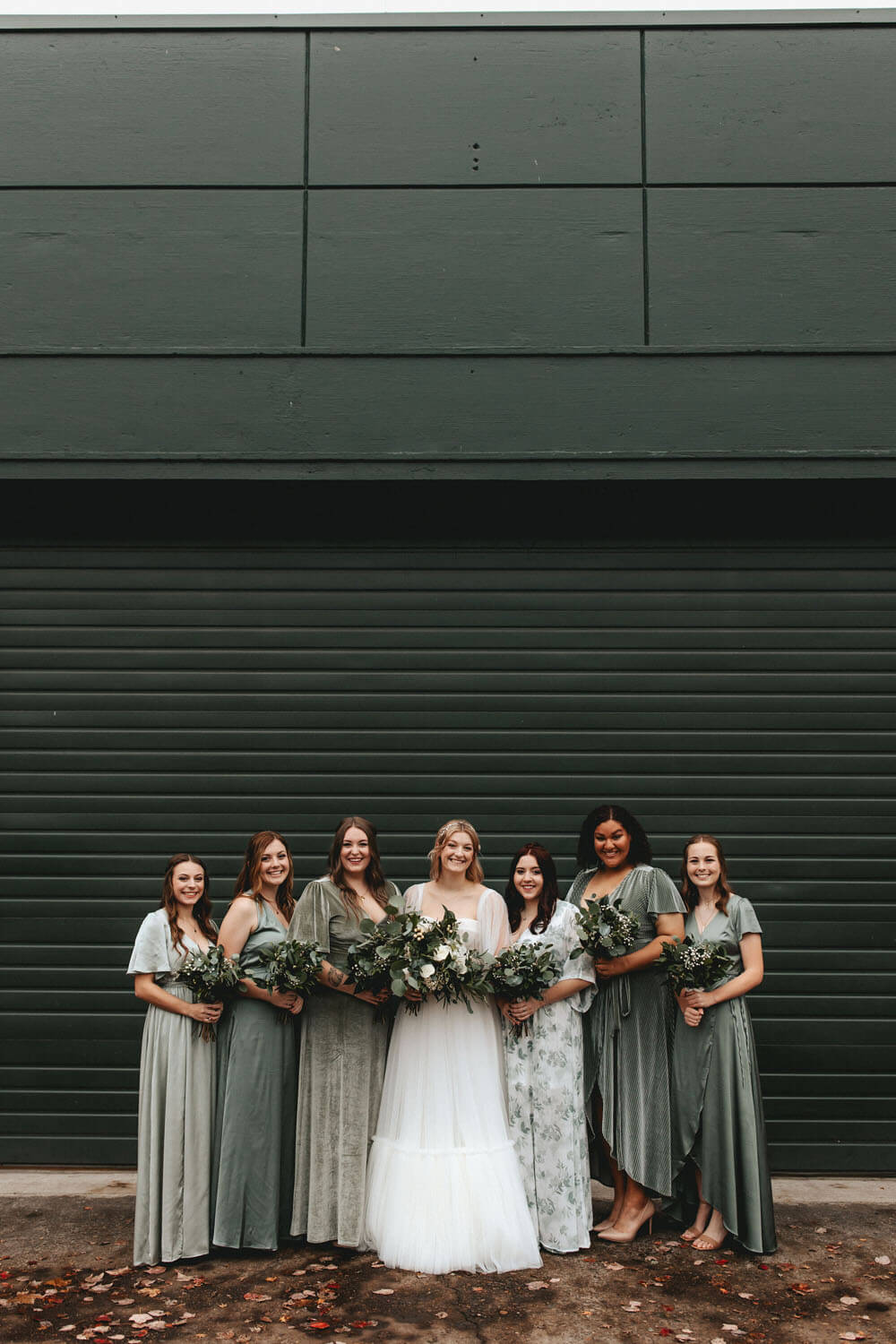 sage bridesmaid dresses - the bindery