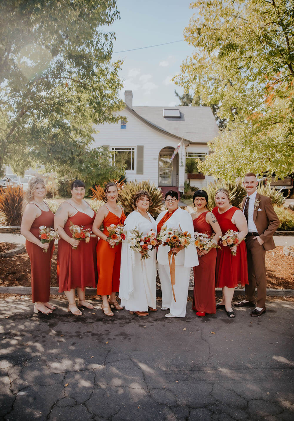Red wedding party | Photo by LGBTQ Photographer Studio XIII Photography